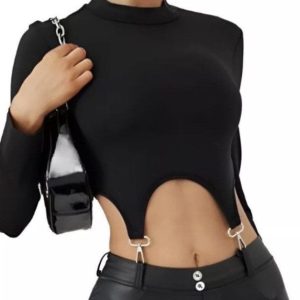 Blusa negra manga larga